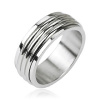 NEW- Steel Triple Band Spin ring